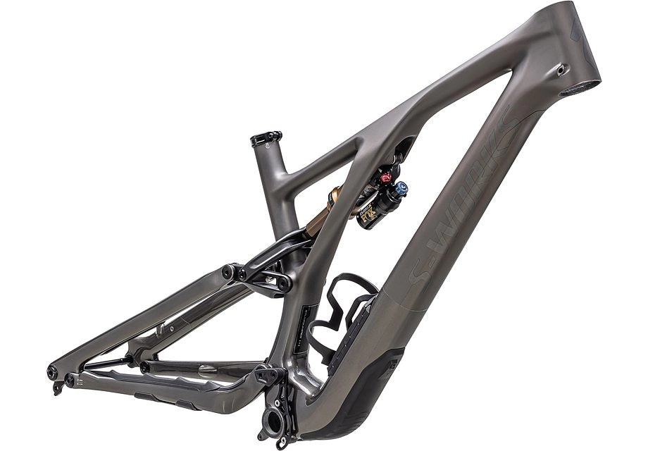 2024 SPECIALIZED STUMPJUMPER EVO S-WORKS FRAME - S1, SATIN / GLOSS BLACK PEARL / BRUSHED BLACK CHROME