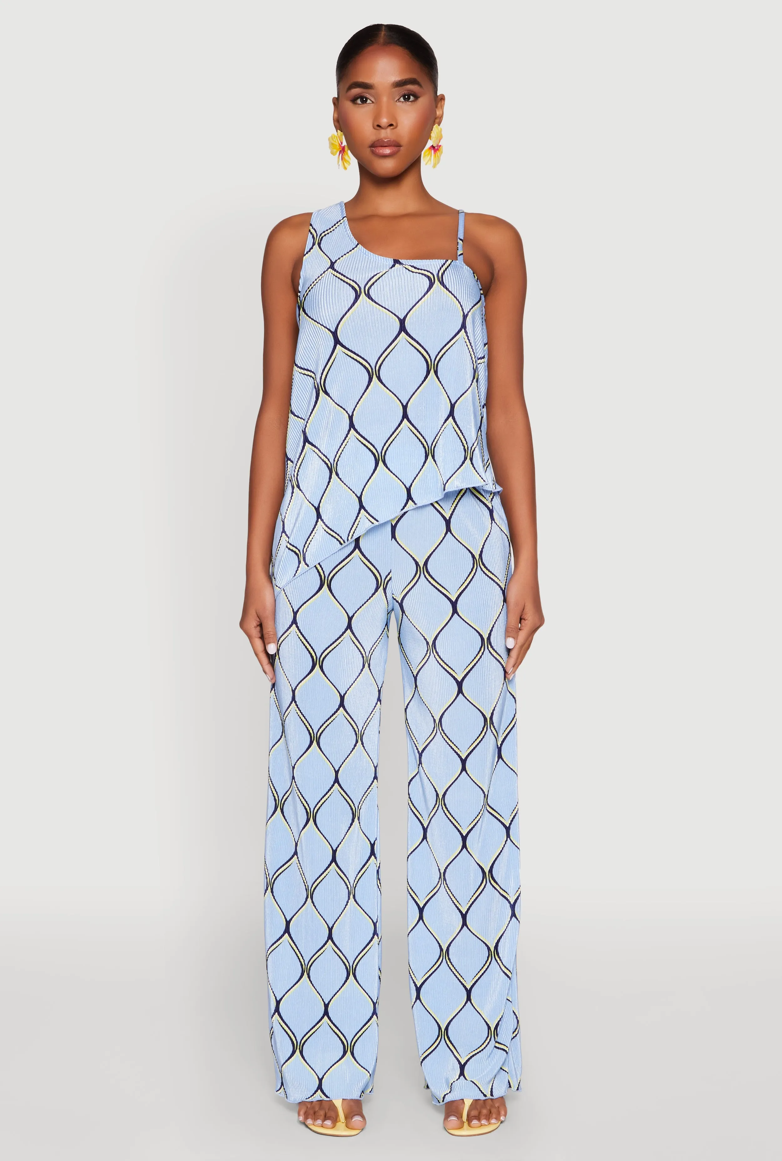 Almost Famous Plisse Asymmetrical Top