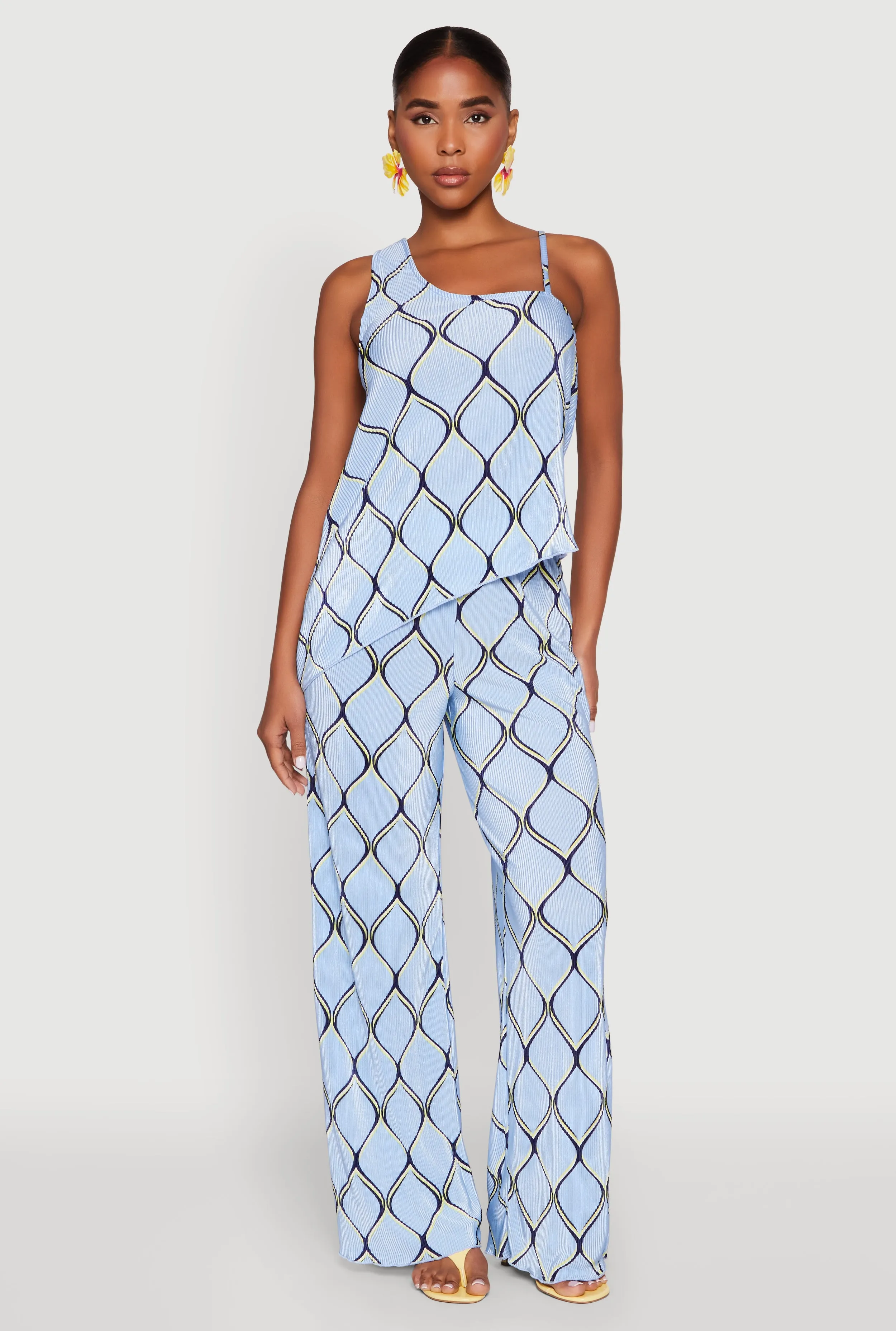 Almost Famous Plisse Asymmetrical Top