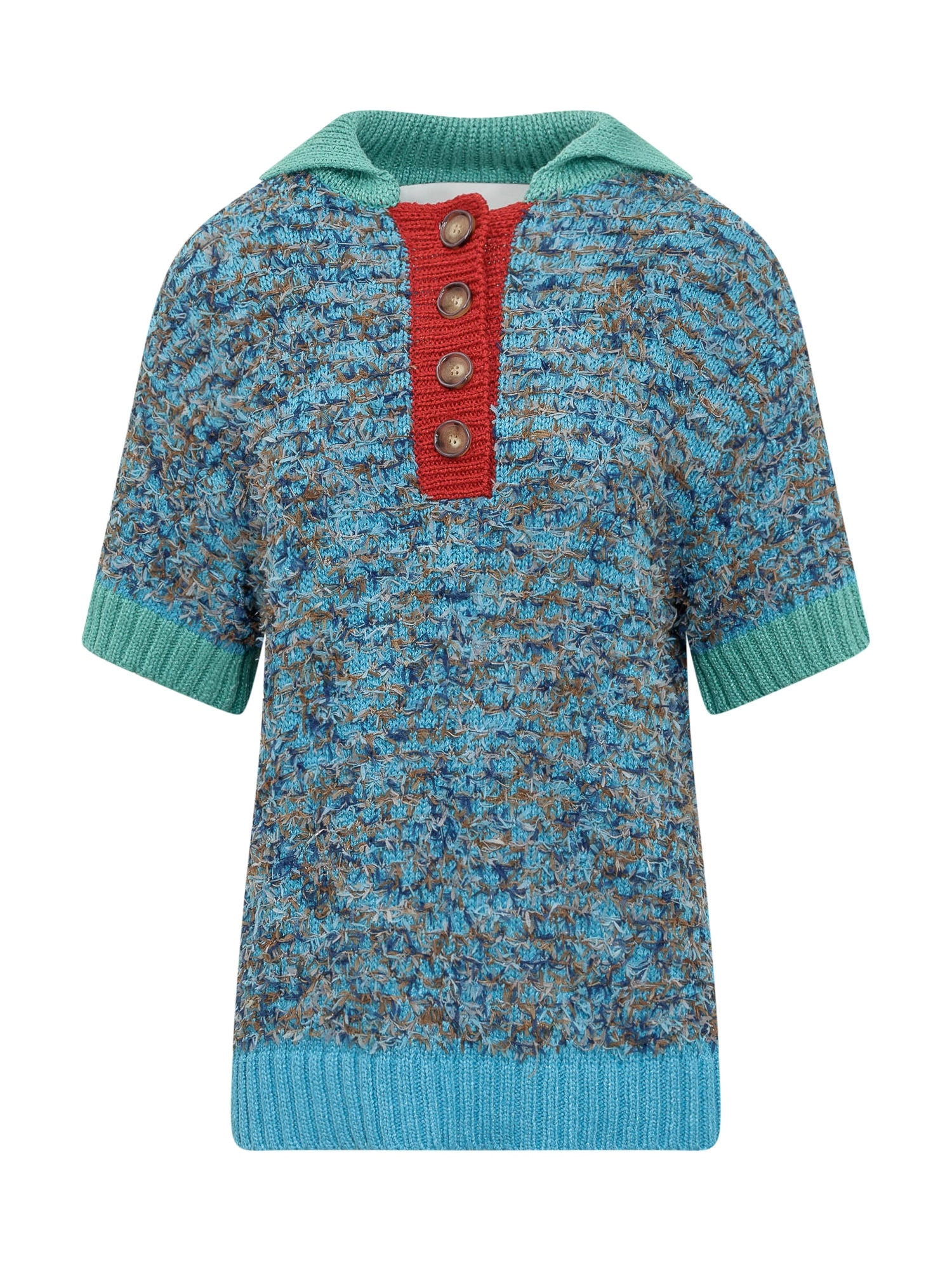 Andersson Bell Yosemite Ribbed Knit Polo Shirt