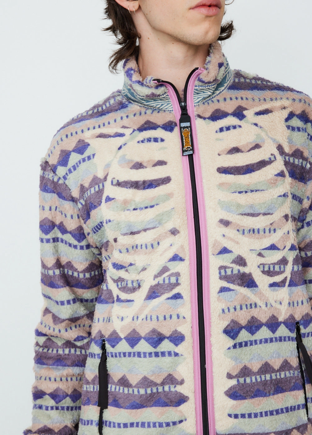 Ashland Stripe & Bone Fleece Zip Blouson