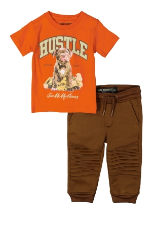 Baby Boys 12-24M Hustle Dog Graphic Tee and Moto Joggers