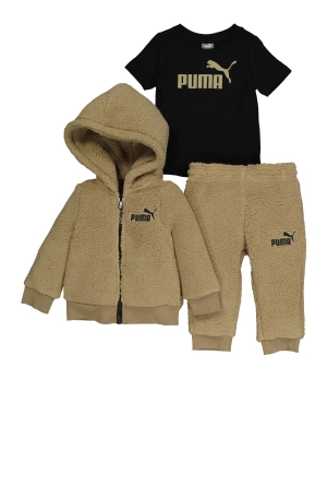 Baby Boys 12-24M Puma Sherpa Hoodie and Joggers with Tee