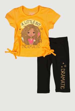 Baby Girls 0-9M A Little Bit Dramatic Tee and Leggings
