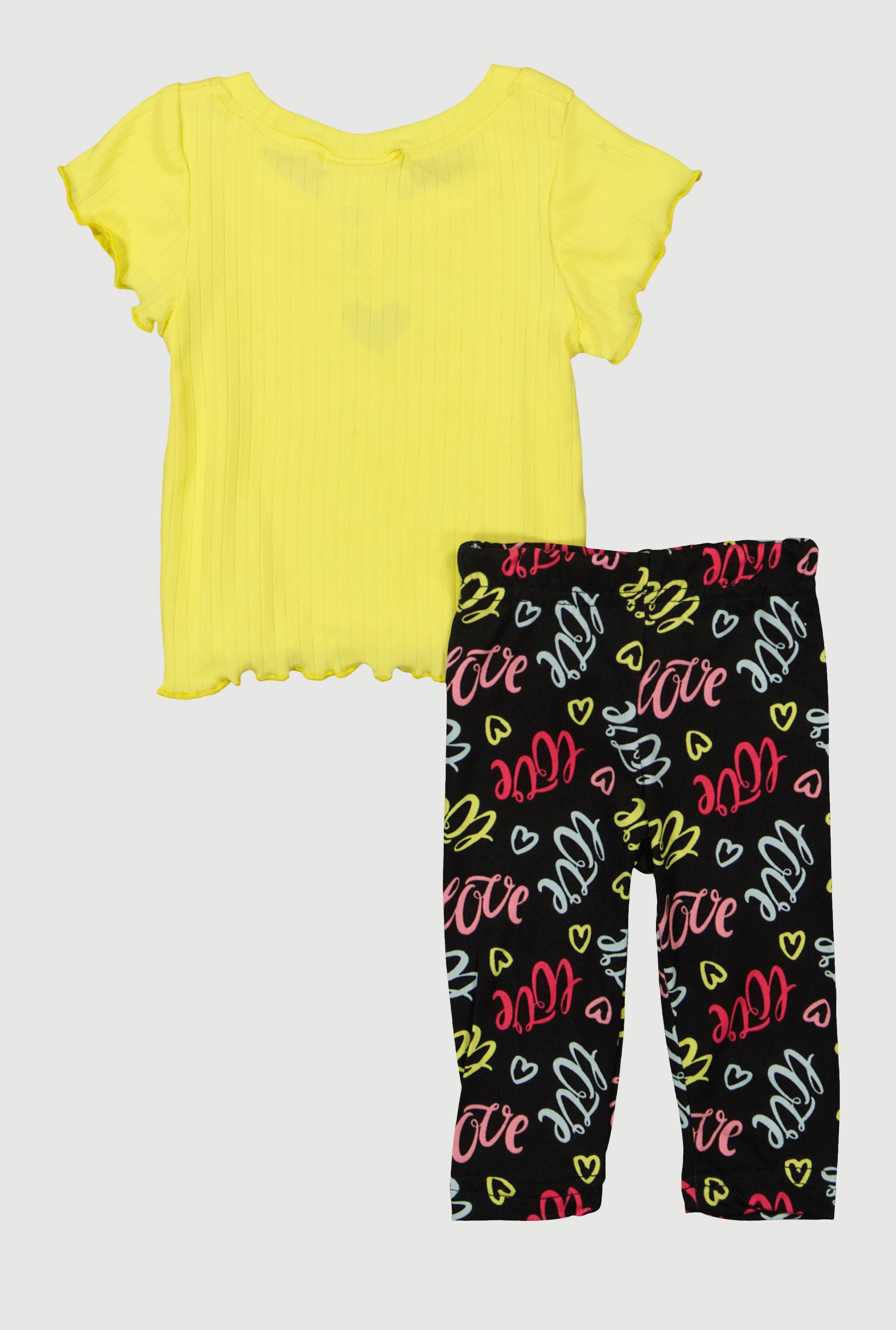 Baby Girls 0-9M Heart Keyhole Graphic Tee and Leggings