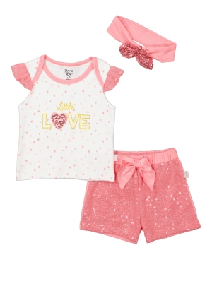 Baby Girls 12-24M Little Love Top and Sequin Shorts