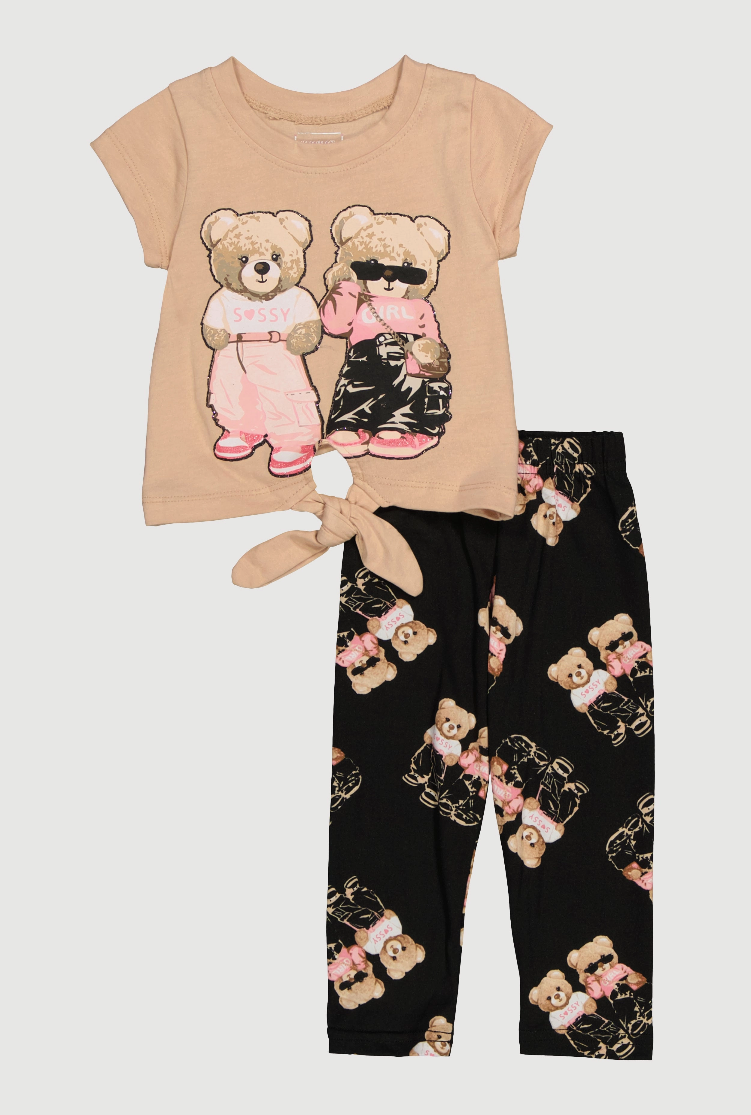 Baby Girls 12-24M Sassy Girl Bears Graphic Tee and Leggings