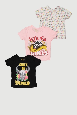 Baby Girls 12-24M Western Graphic Tees 3 Pack