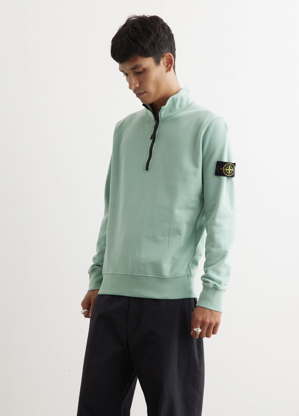 Badge Half Zip Sweatshirt