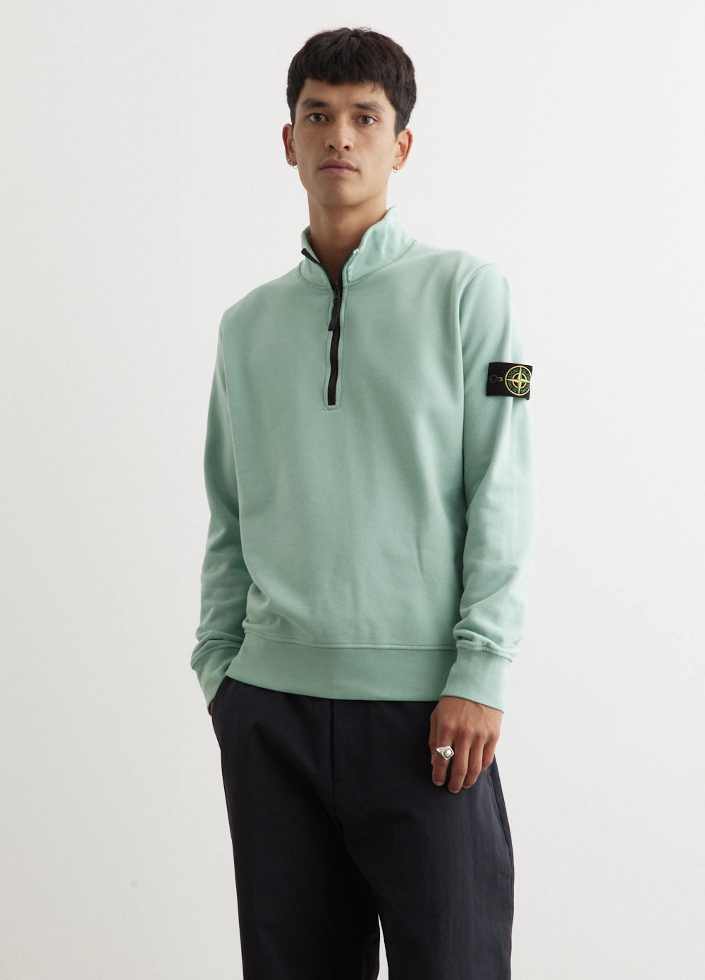 Badge Half Zip Sweatshirt