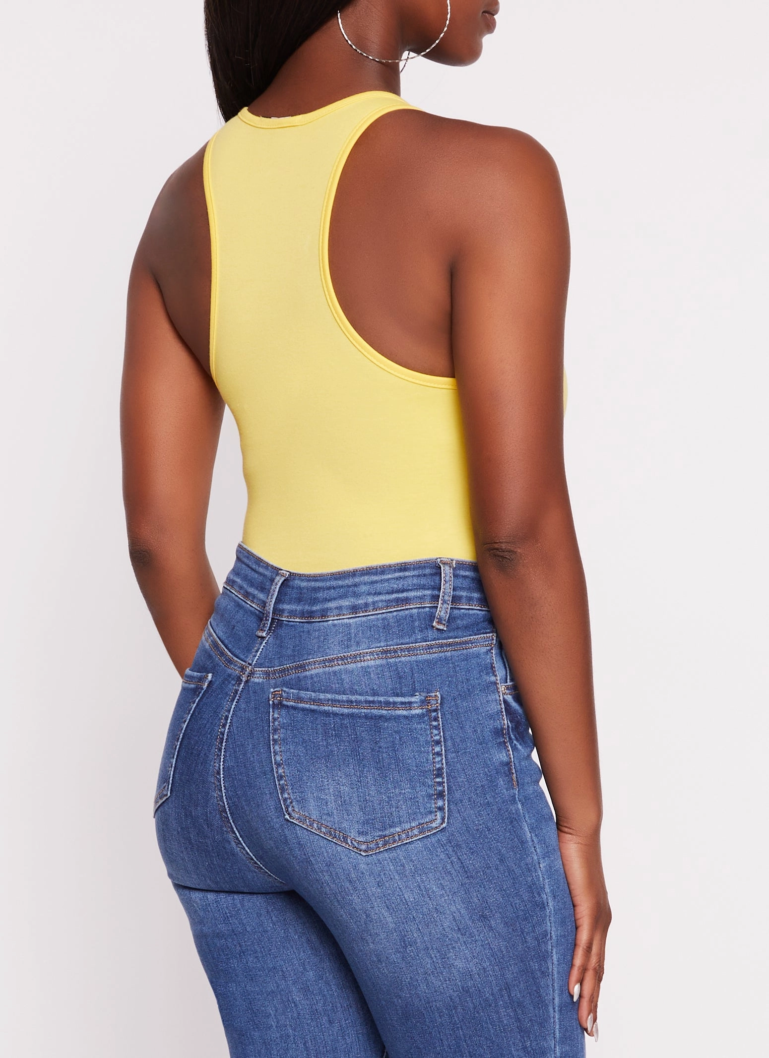 Basic Scoop Neck Racerback Tank Bodysuit