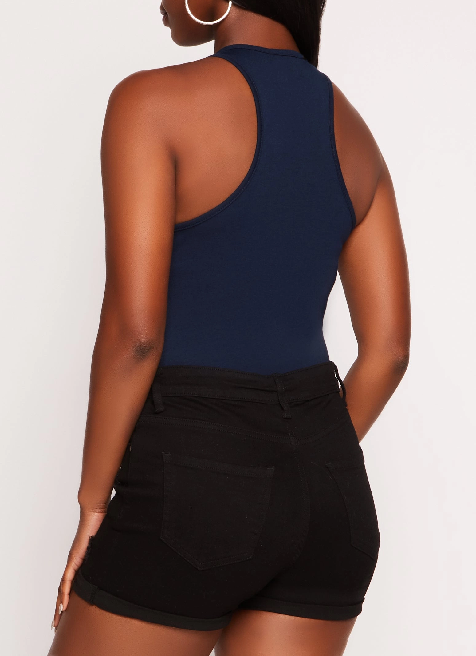 Basic Scoop Neck Racerback Tank Bodysuit