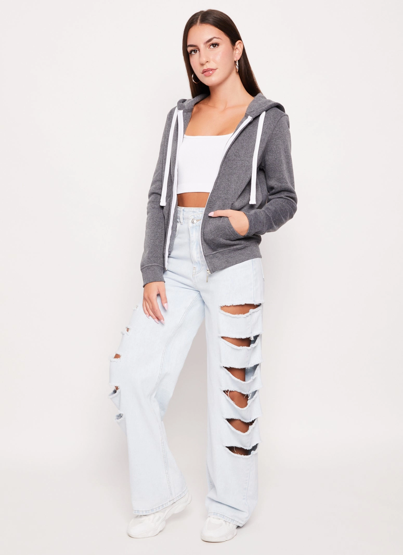 Basic Zip Front Hoodie