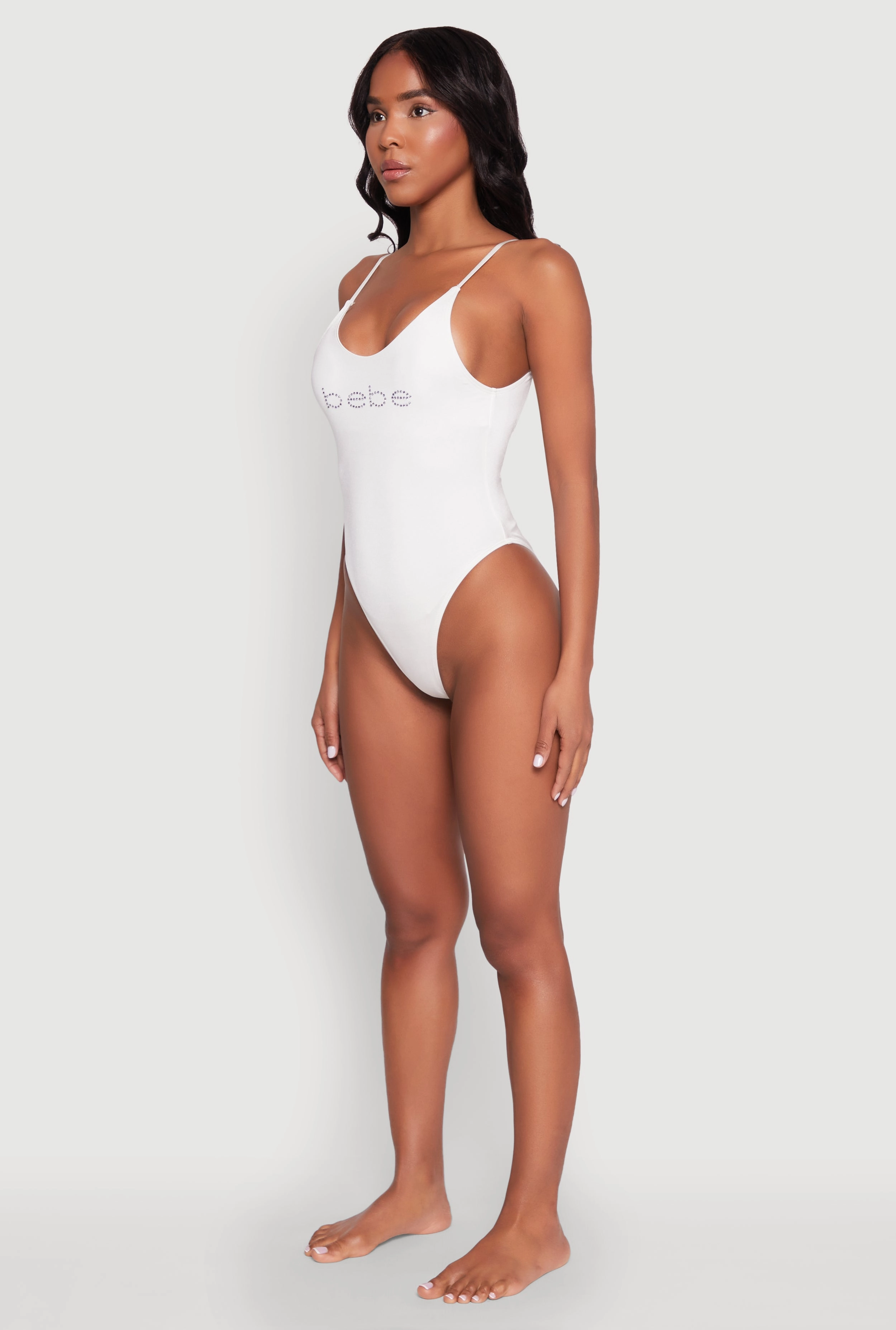 Bebe Rhinestone One Piece Swimsuit