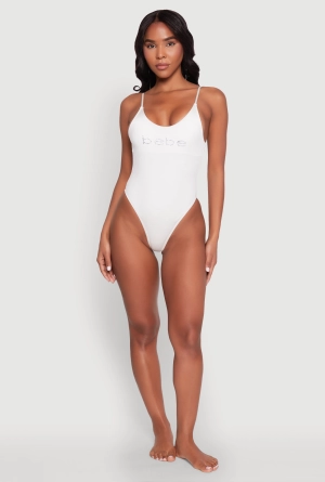 Bebe Rhinestone One Piece Swimsuit