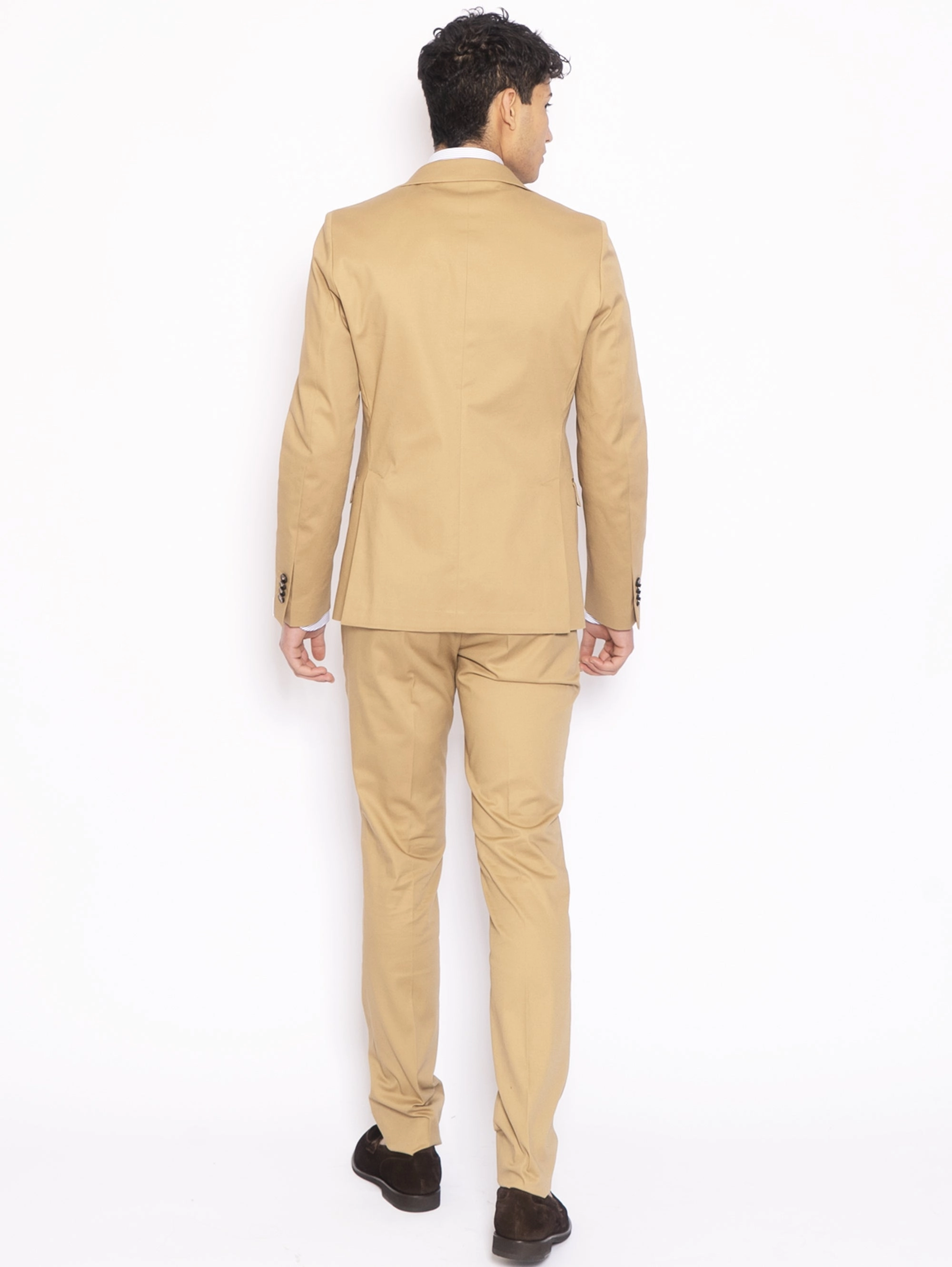 Beige Stretch Cotton Dress