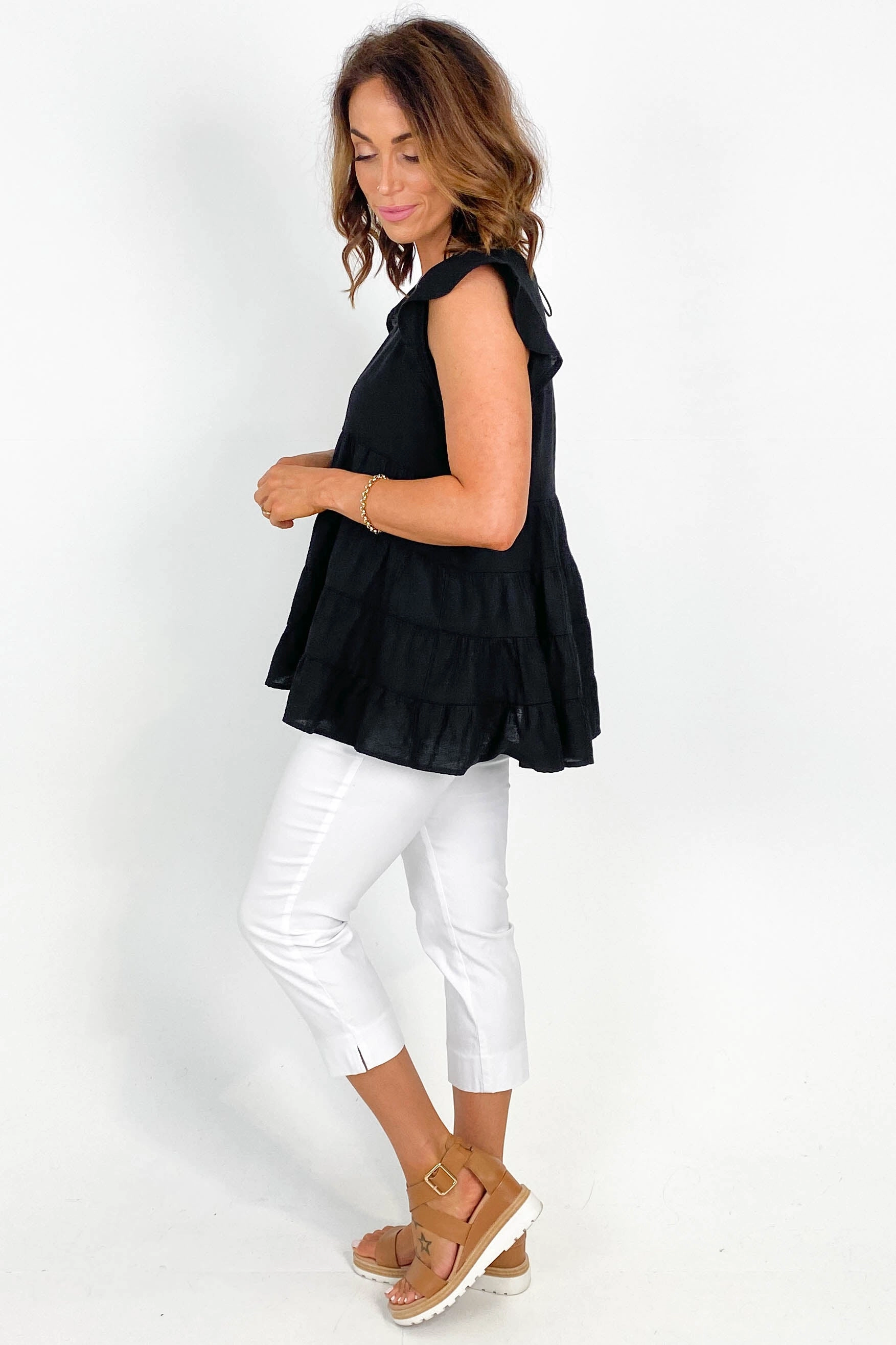 Betty Basic Crop Bengaline Pant White