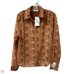 Blouse Long Sleeve By Blue B In Brown, Size: M