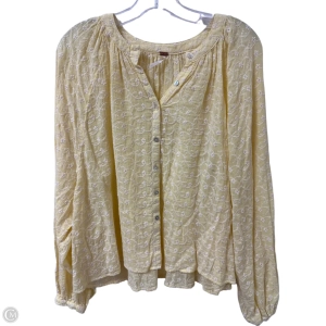 Blouse Long Sleeve By Free People In Yellow, Size: S