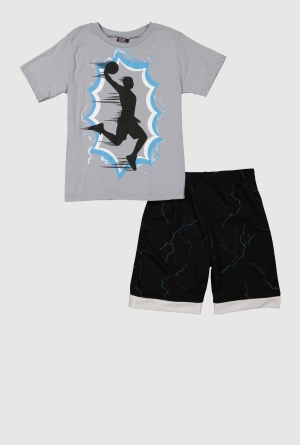 Boys Basketball Graphic Tee and Shorts