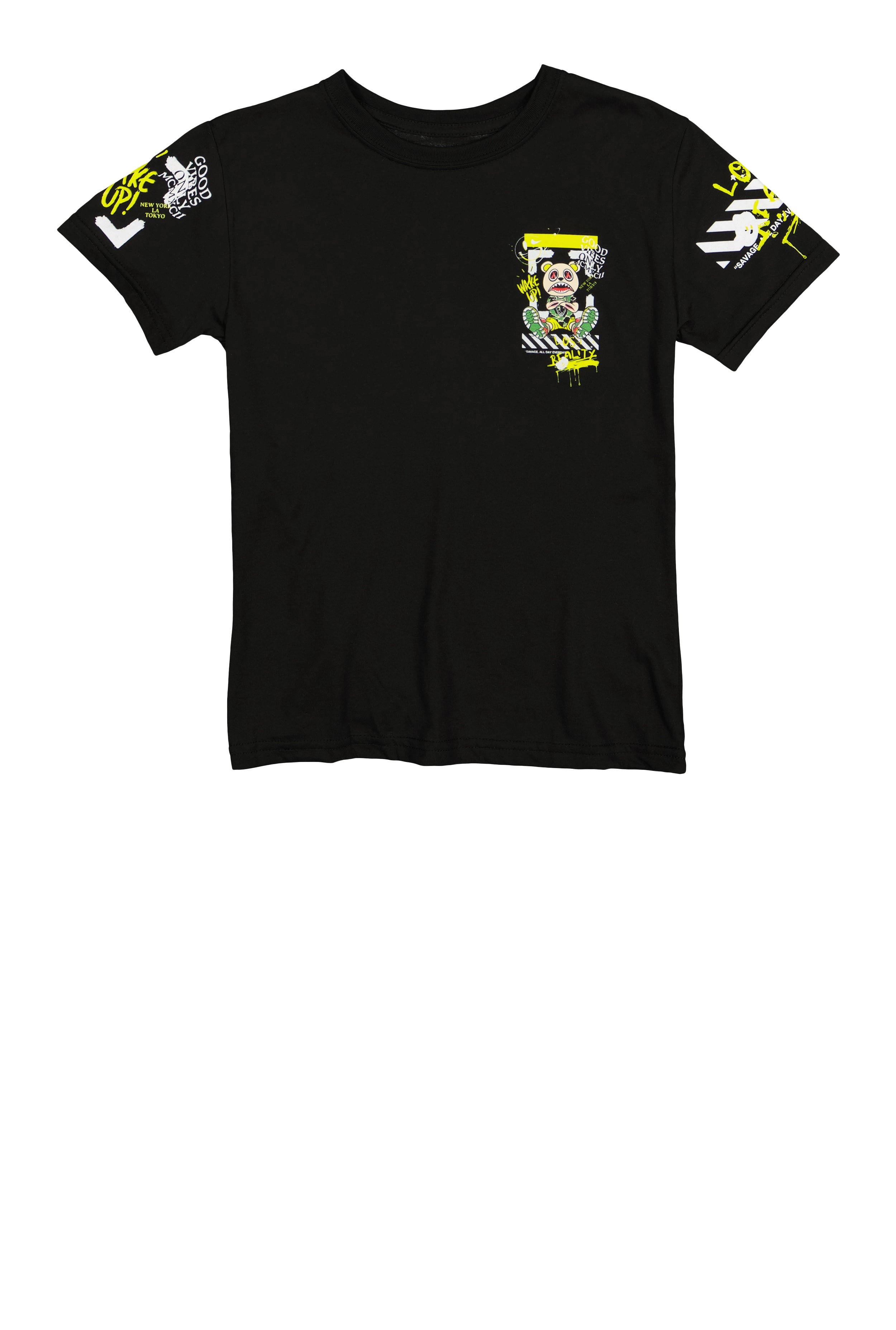 Boys Good Vibes Only Bear Graphic Top
