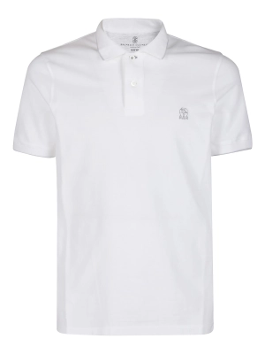Brunello Cucinelli Logo Embroidered Polo Shirt