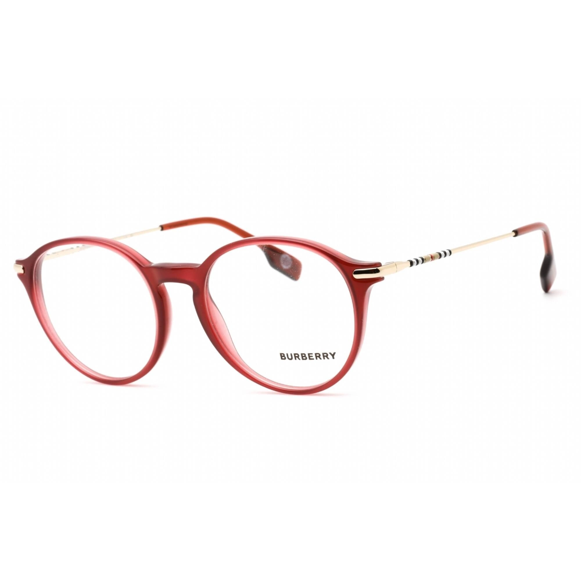 Burberry Unisex Eyeglasses - Full Rim Round Bordeaux Plastic Frame | 0BE2365 4022