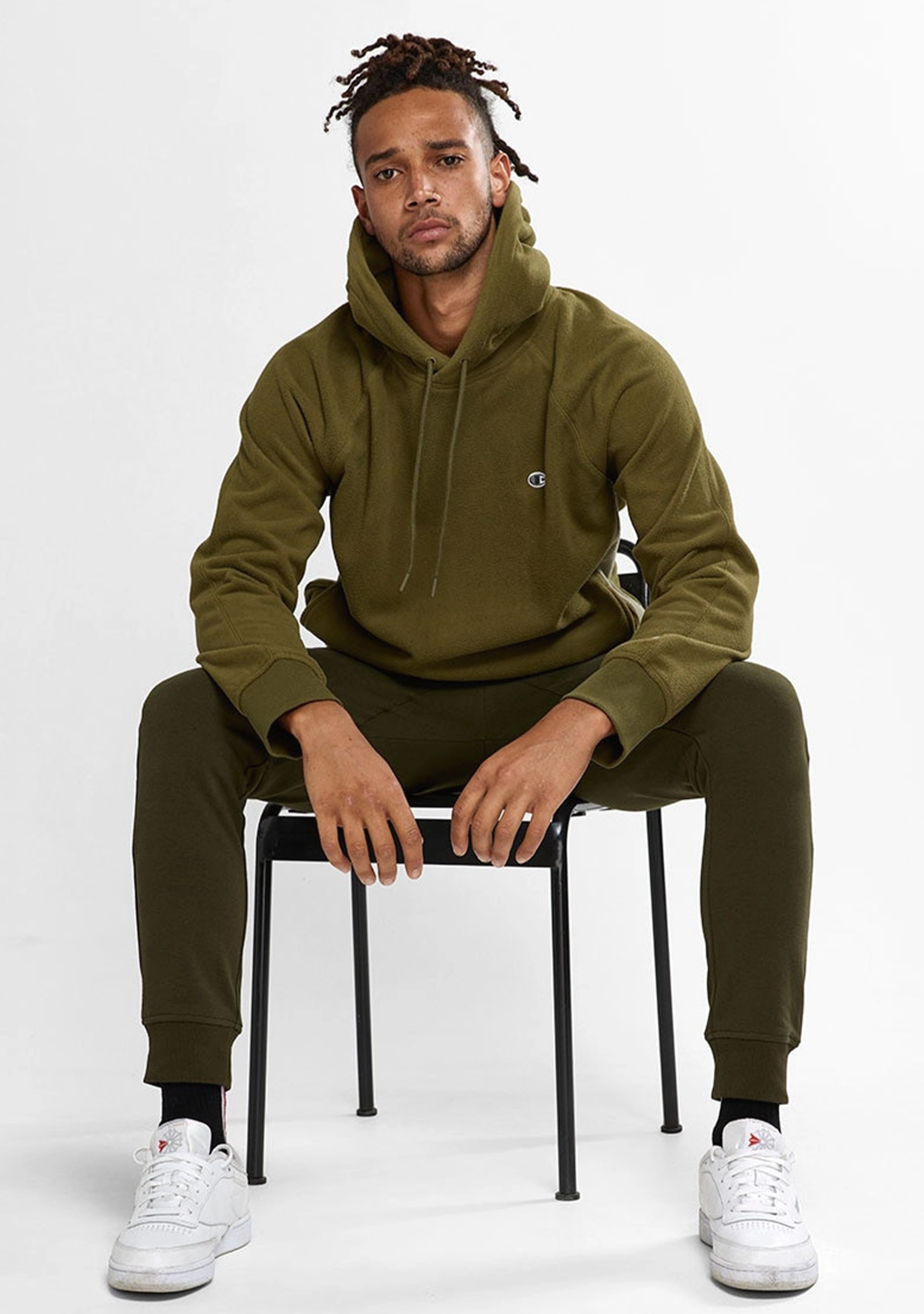 Champion Mens Rochester Polar Hoodie Khaki