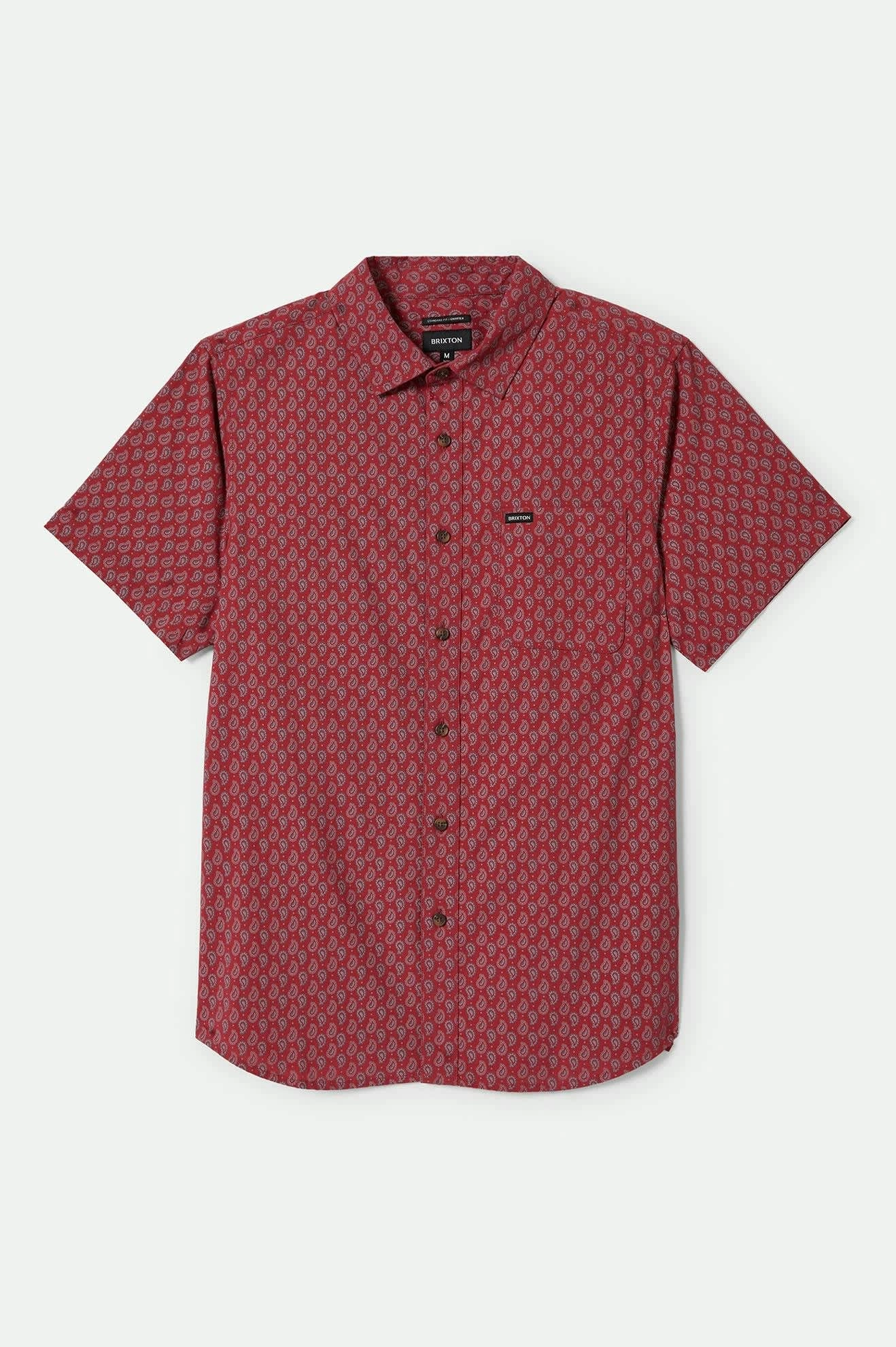 Charter Print S/S Shirt - Rust Red/Paisley
