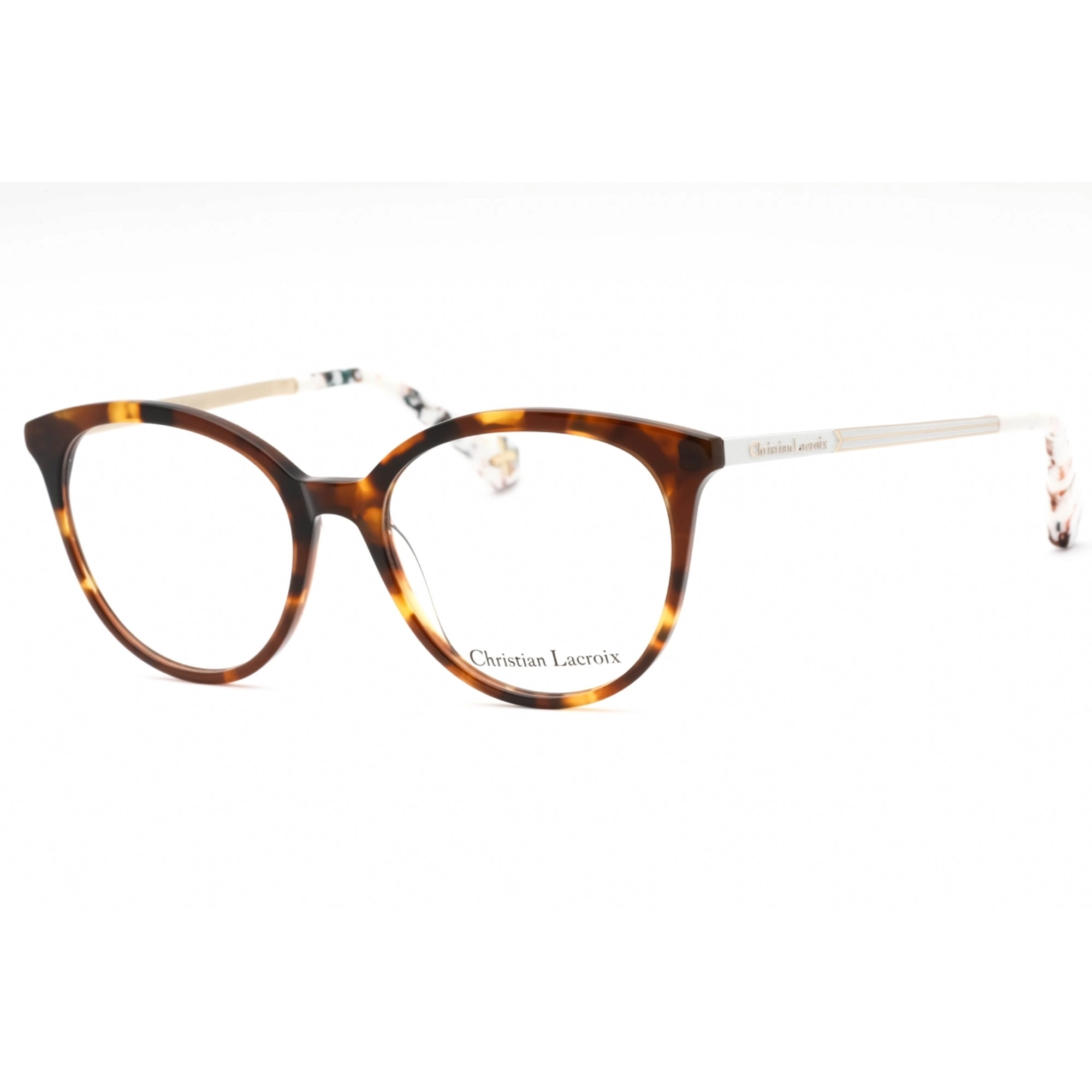 Christian Lacroix Women's Eyeglasses - Havana Plastic Round Full Rim | CL1108 175