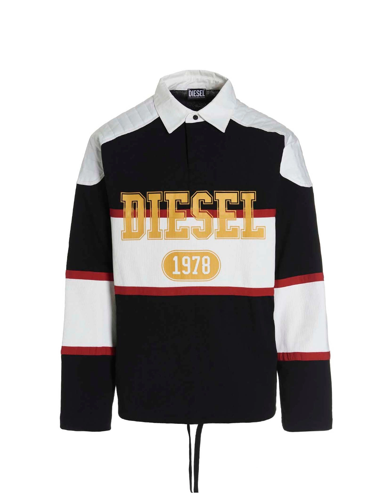 Diesel S-Egby Colour-Block Rugby Polo Shirt