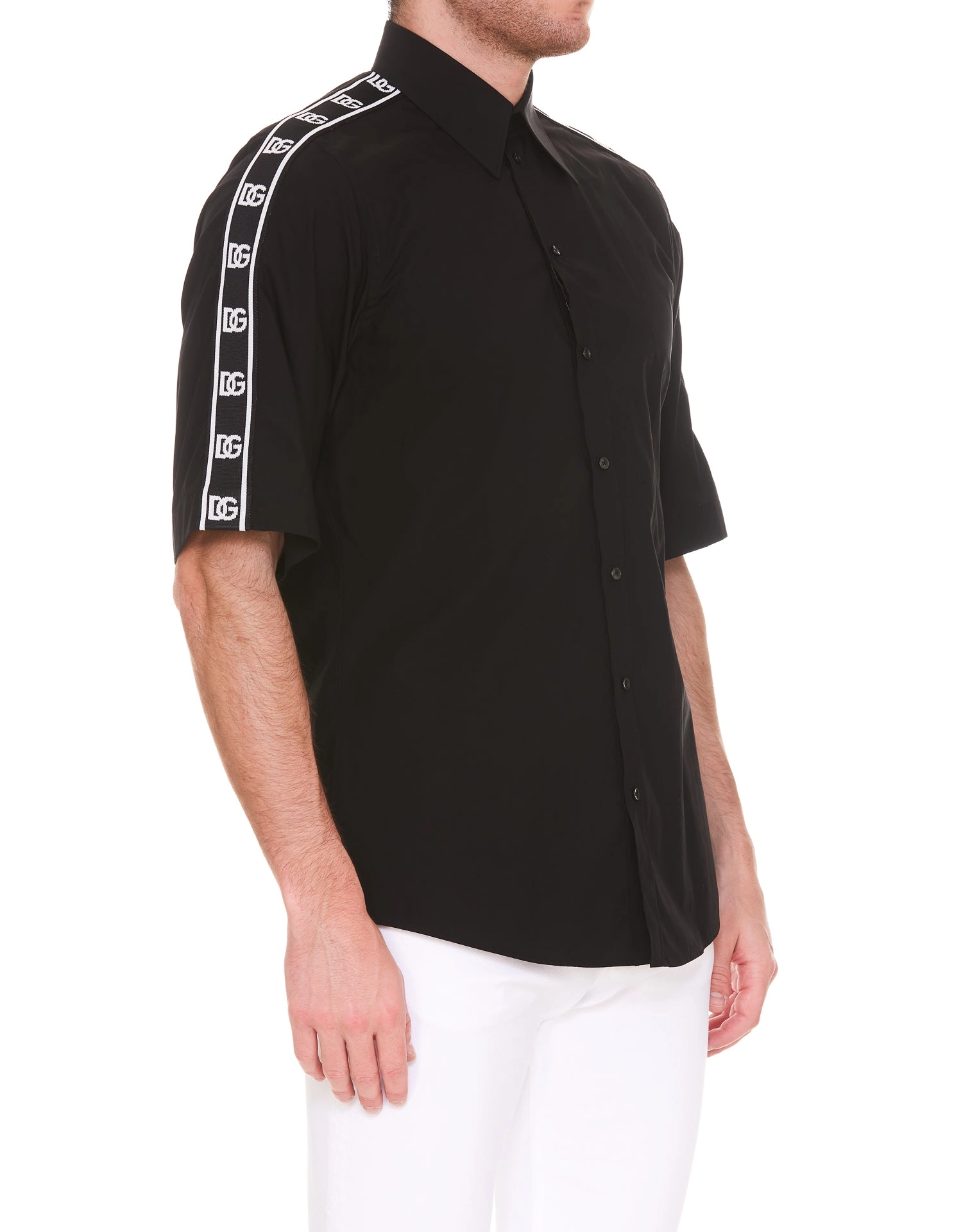Dolce & Gabbana Logo Panelled Long-Sleeved Shirt