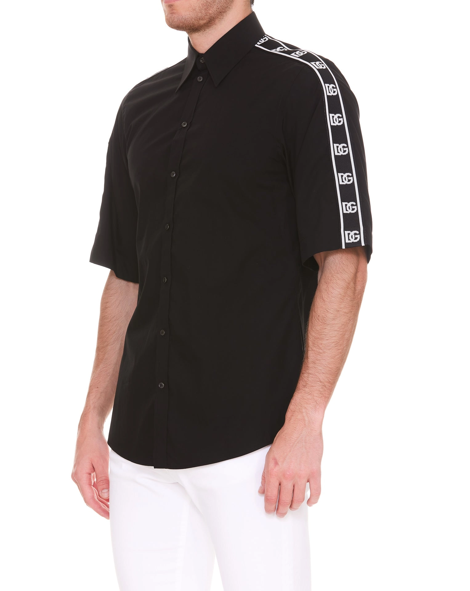Dolce & Gabbana Logo Panelled Long-Sleeved Shirt
