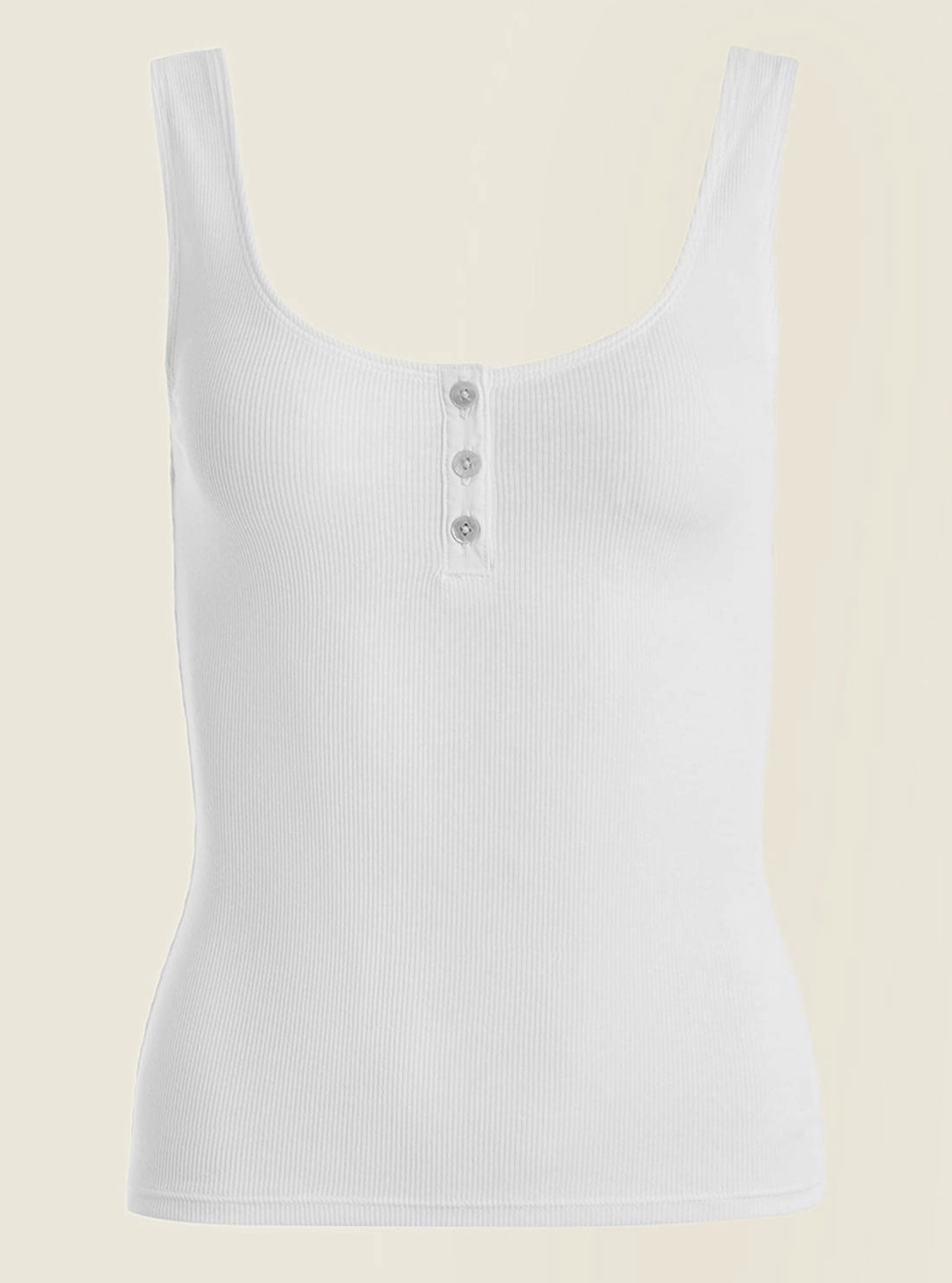 Eco White Lyra Henley Tank Top