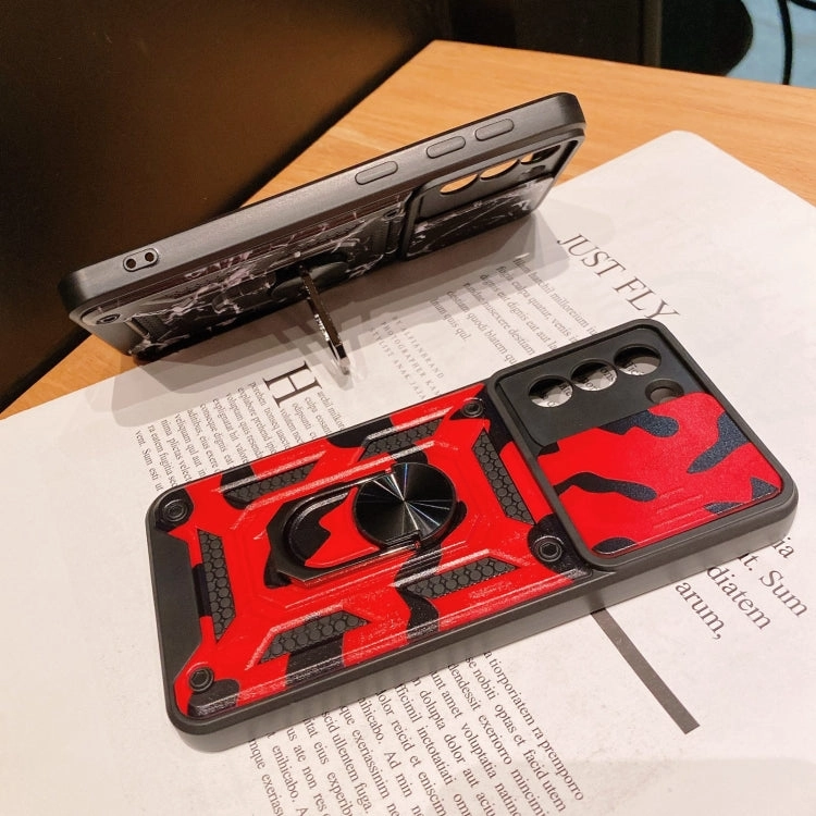 For Samsung Galaxy S21  5G Sliding Camera Cover Design Camouflage Series TPU PC Protective