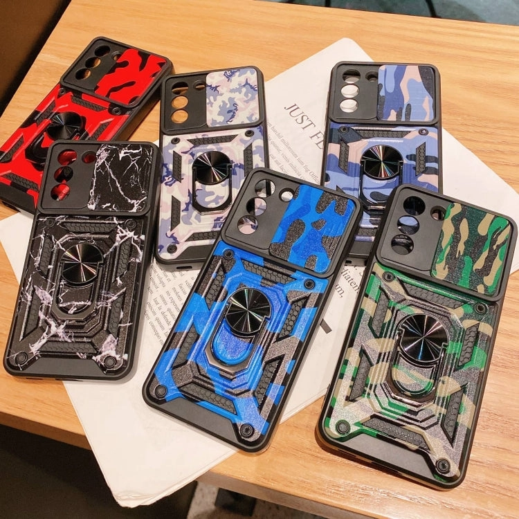 For Samsung Galaxy S21  5G Sliding Camera Cover Design Camouflage Series TPU PC Protective