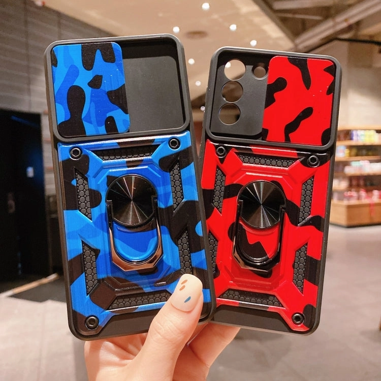 For Samsung Galaxy S21  5G Sliding Camera Cover Design Camouflage Series TPU PC Protective
