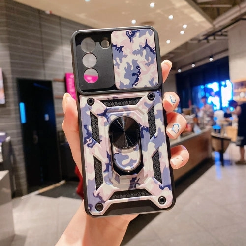 For Samsung Galaxy S21  5G Sliding Camera Cover Design Camouflage Series TPU PC Protective
