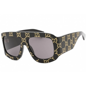 Gucci Men's Sunglasses - Black Shield Full Rim Plastic Frame Grey Lens | GG0983S 004