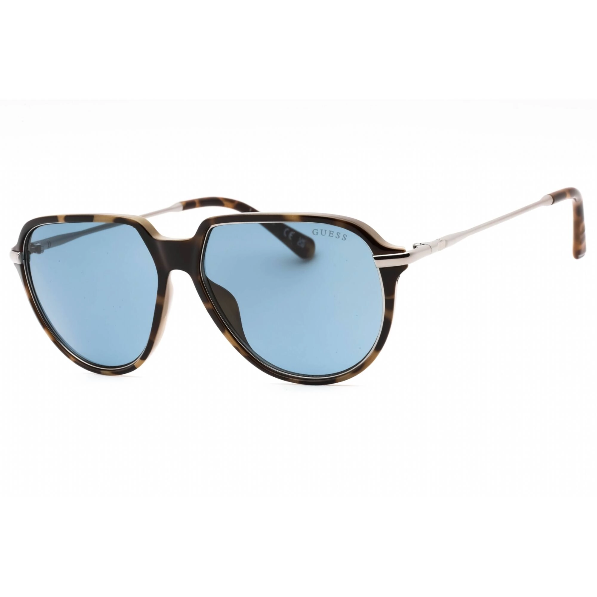 Guess Men's Sunglasses - Blonde Havana Injected Propionate Aviator Frame | GU00067 53V