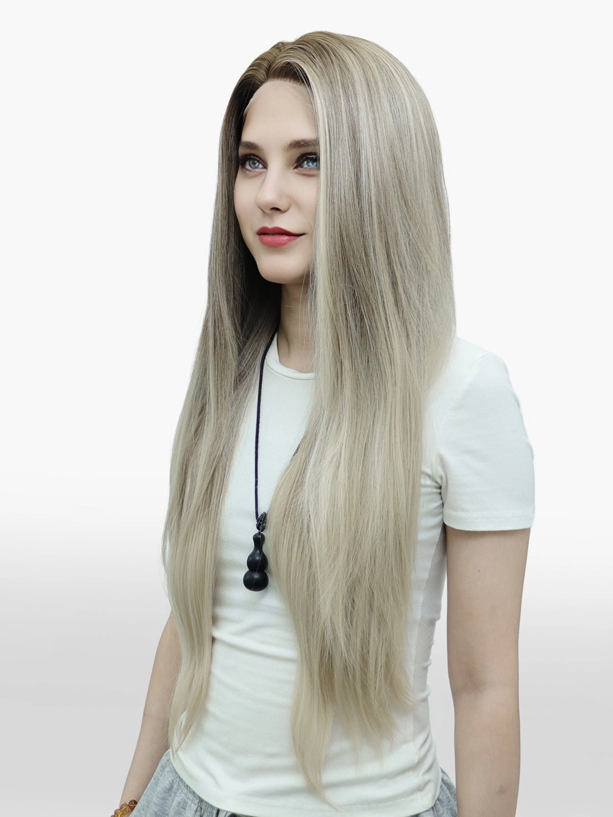 IMstyle Lala Ombre Blonde Straight long Hair 13*4 free Parting lace Wig W216-CF245-C13X4