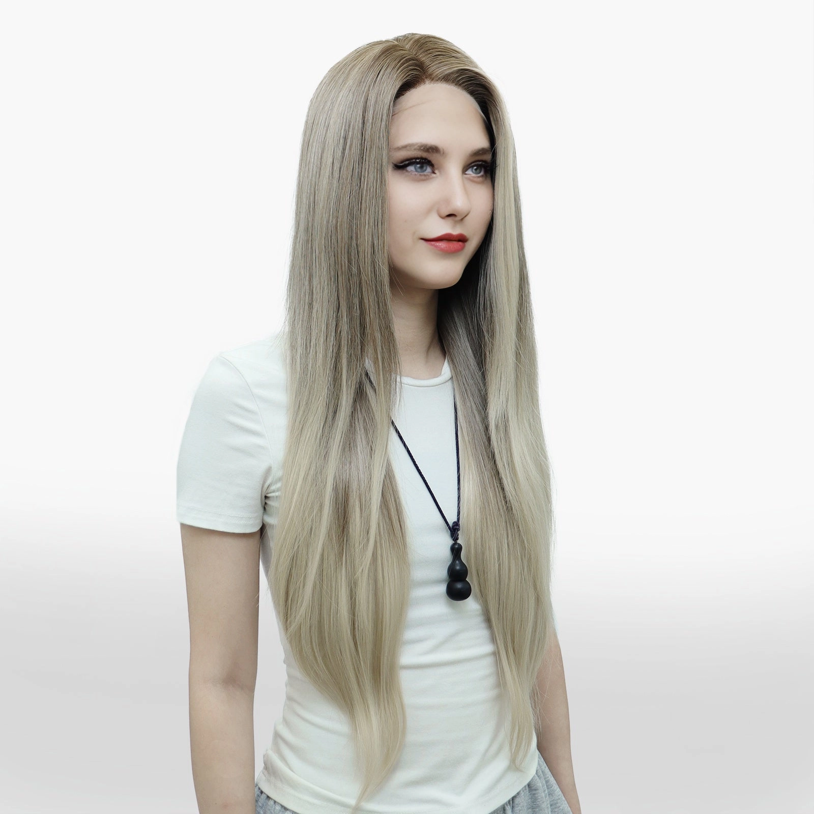 IMstyle Lala Ombre Blonde Straight long Hair 13*4 free Parting lace Wig W216-CF245-C13X4