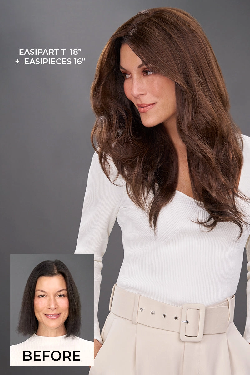 Jon Renau Toppers - EasiPart T 18" (#821) - Remy Human Hair