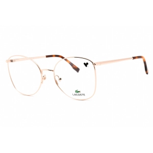 Lacoste Women's Eyeglasses - Clear Demo Lens Rose Gold Rectangular Frame | L2260 757