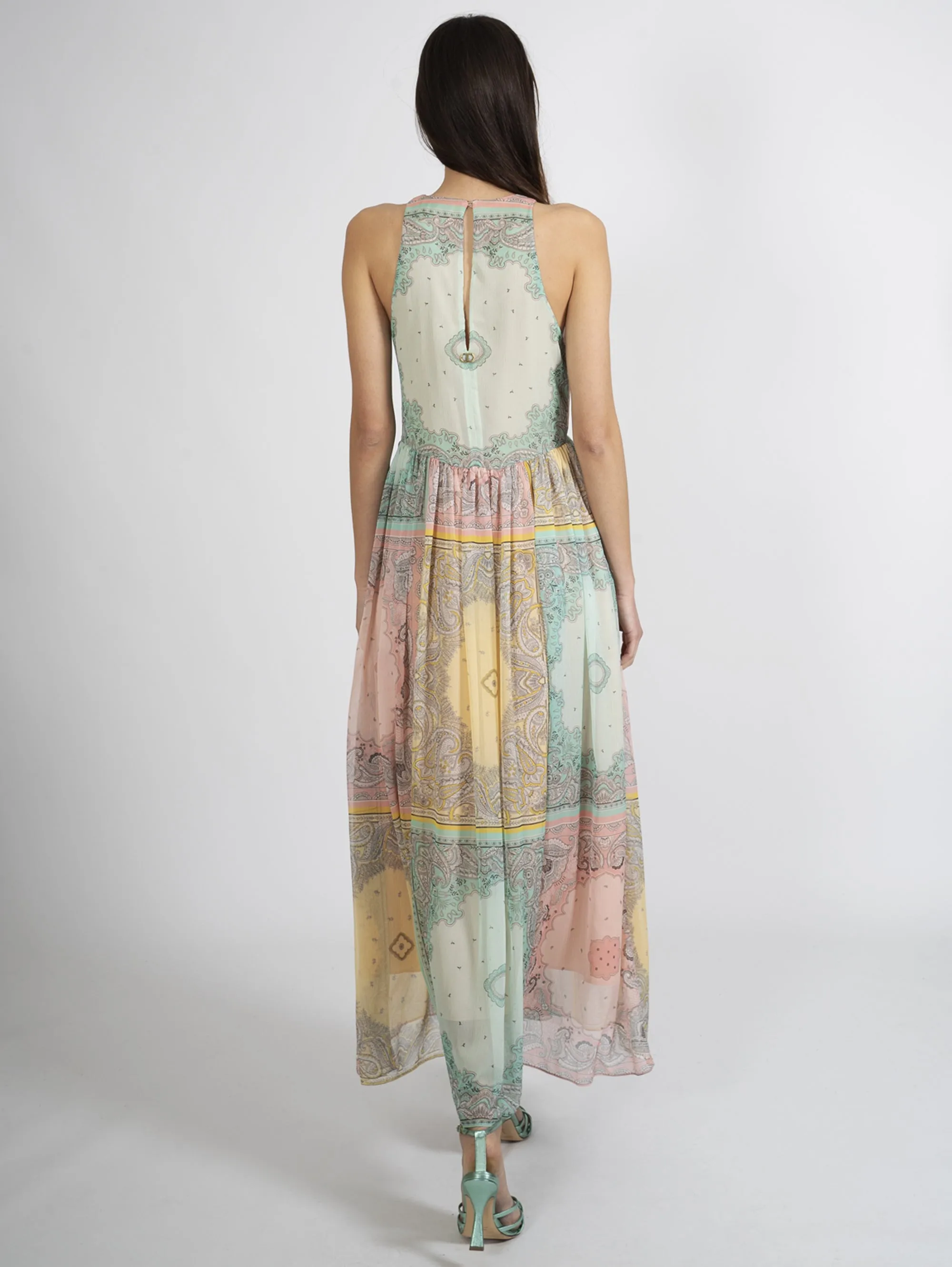 Long Dress Multicolor Bandana Print
