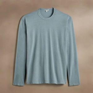 Long Sleeve Crew Neck - Azure Pigment