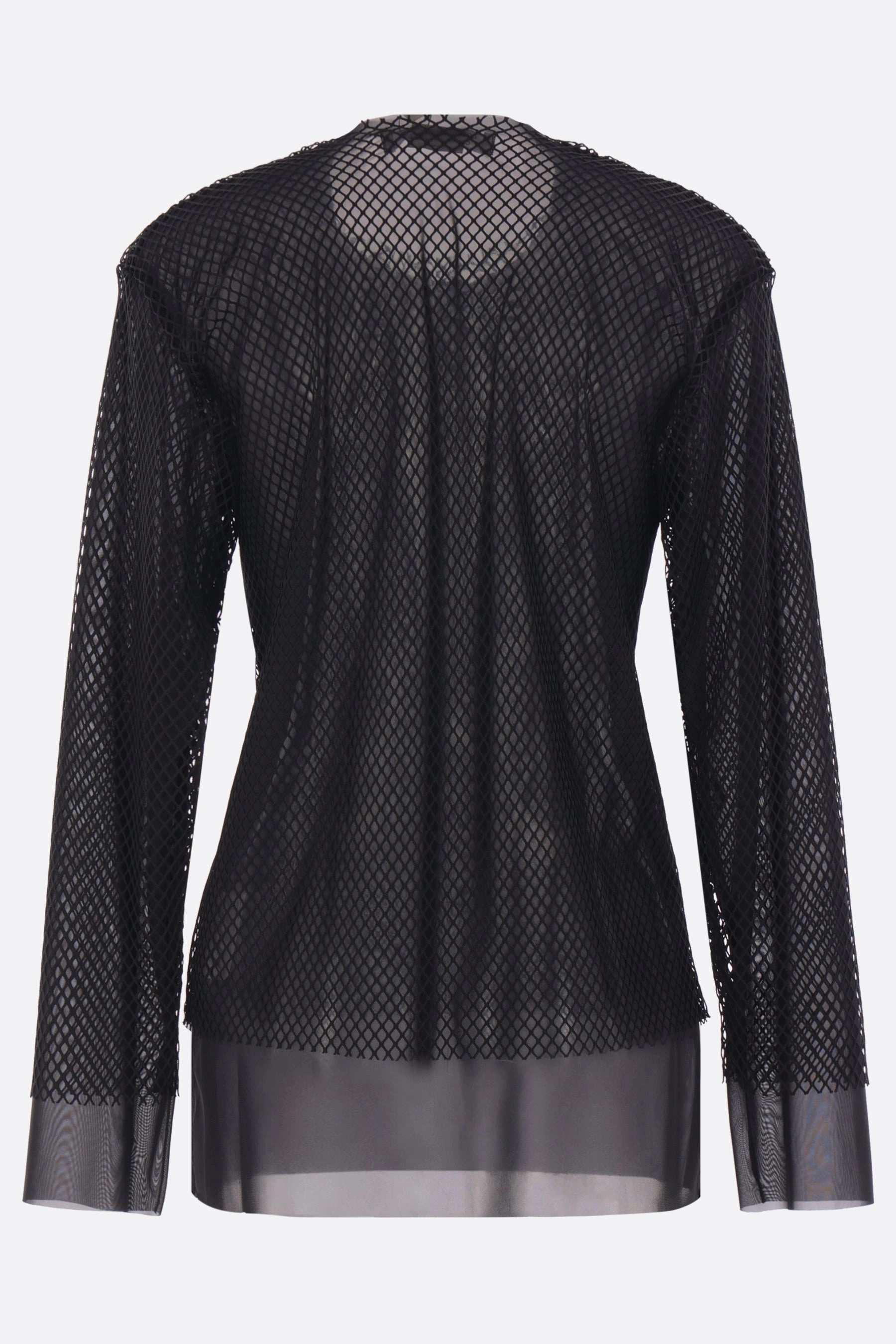 long-sleeve t-shirt in jersey and mesh