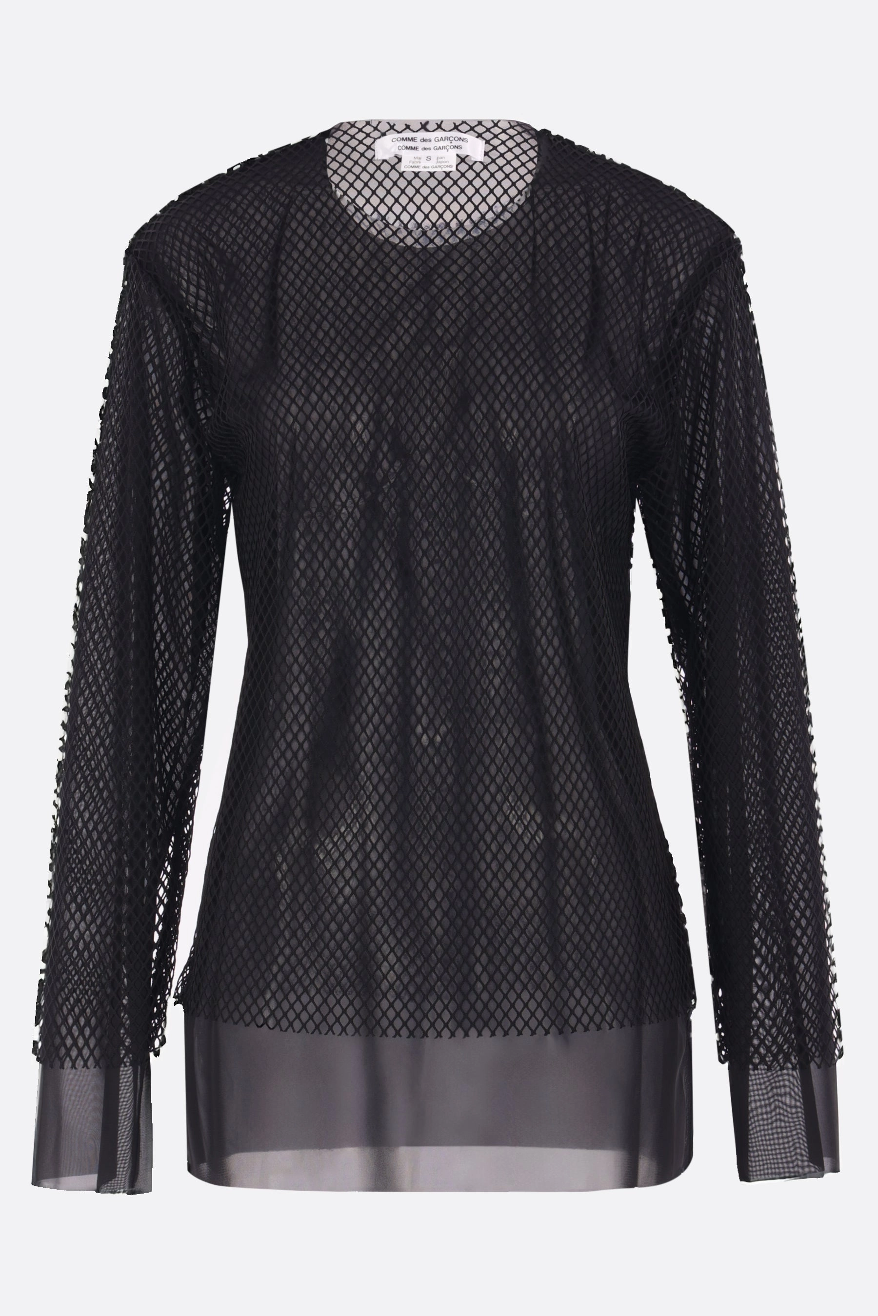 long-sleeve t-shirt in jersey and mesh
