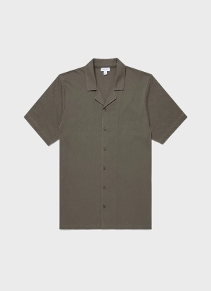 Men's Riviera Camp Collar Shirt in Khaki