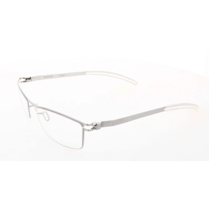 Mykita Unisex Eyeglasses - Silver Rectangular Metal Frame | NO1-DAVE-SILVERLINE 007